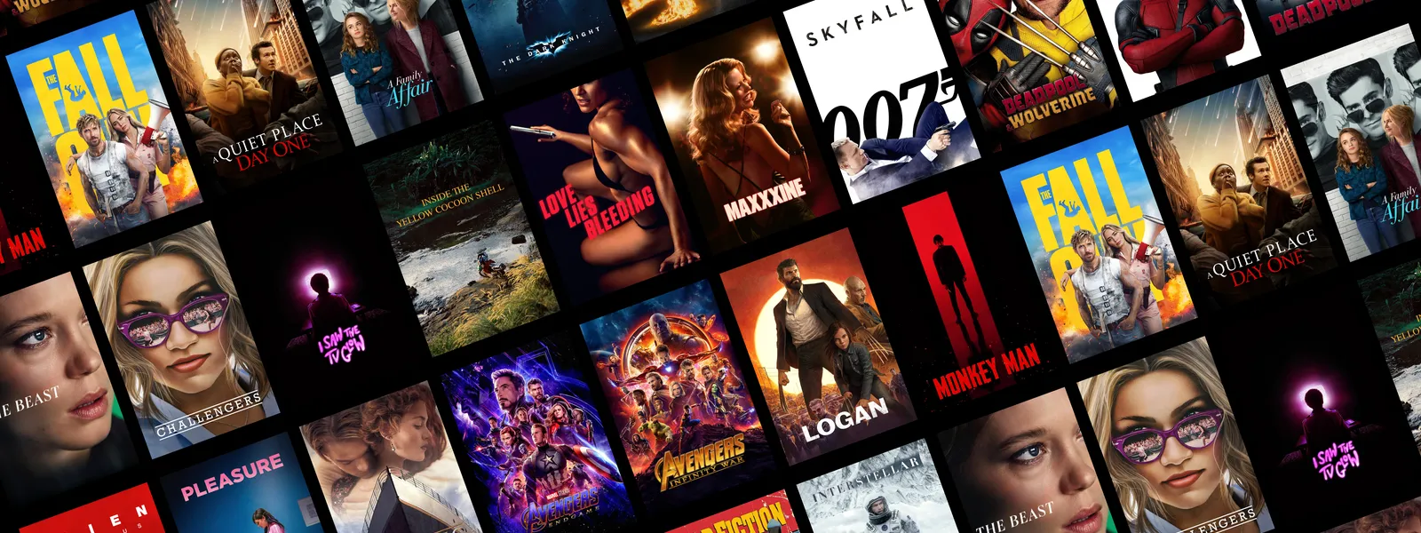 Custom Movie Backdrop for Streaming Library Custom backdrop featuring a collage of movie posters for the streaming library